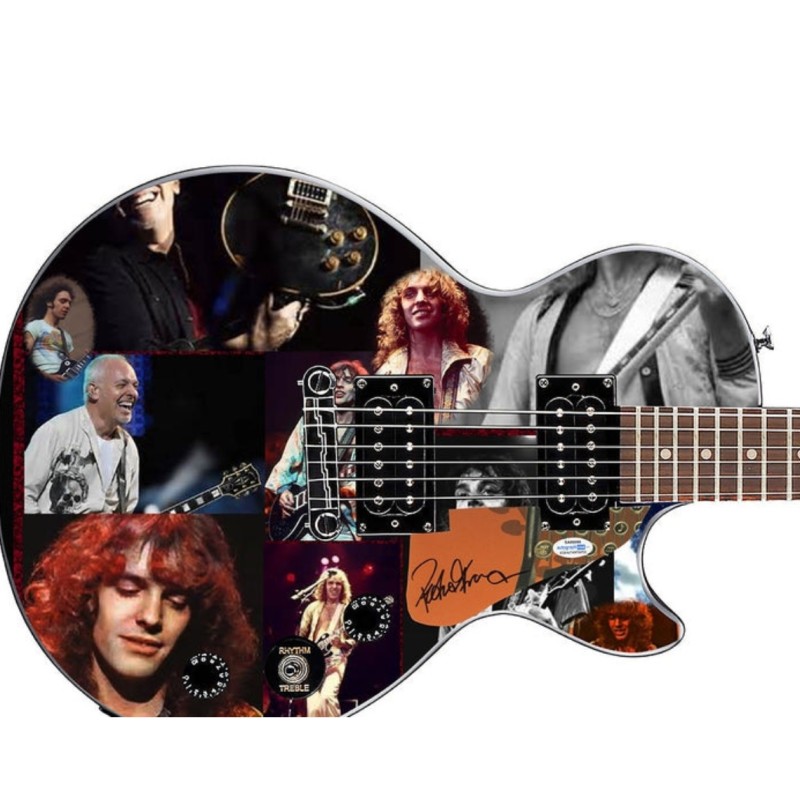 Pickguard firmato da Peter Frampton su una chitarra Epiphone Les Paul personalizzata