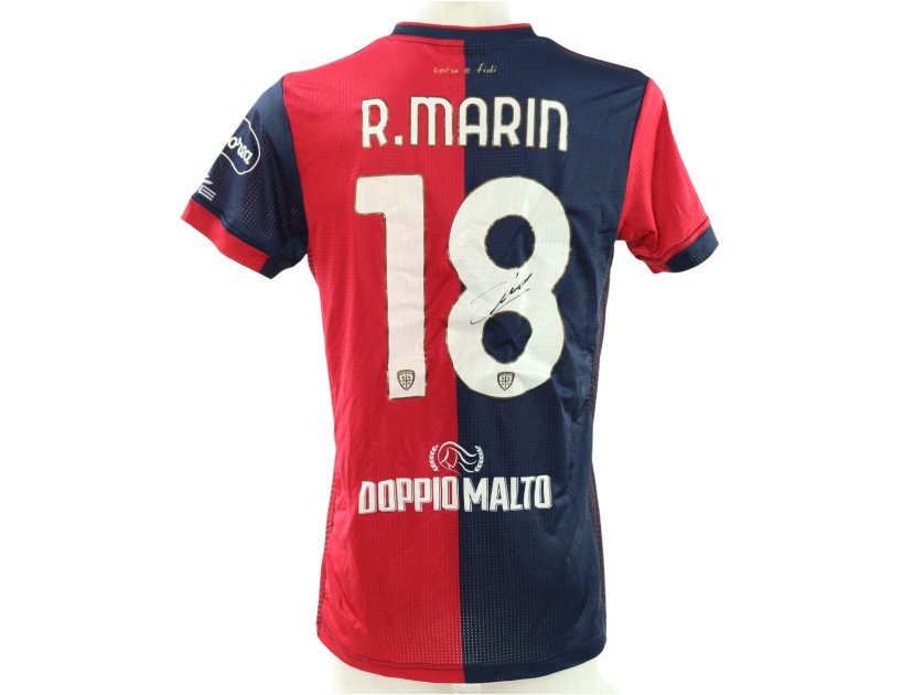 Marin's Signed Unwashed Shirt, Cagliari vs Lecce 2025