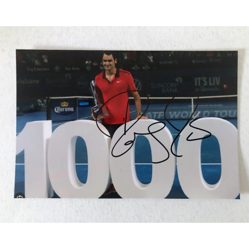 "1000 ATP Victory" Photograph - Signed by Roger Federer 