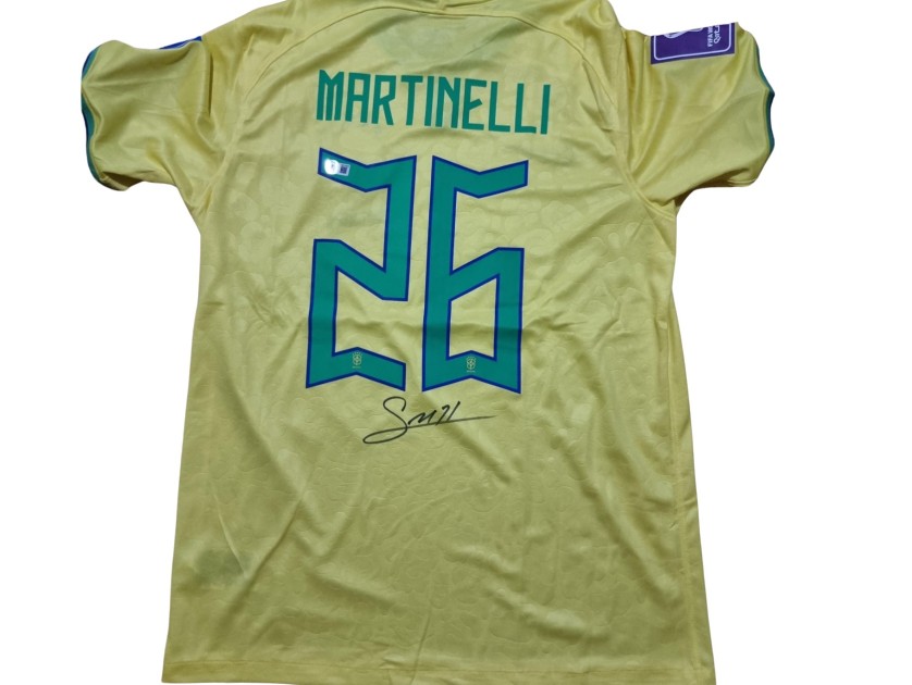 Gabriel Martinelli's Brazil World Cup 2022 Signed Shirt