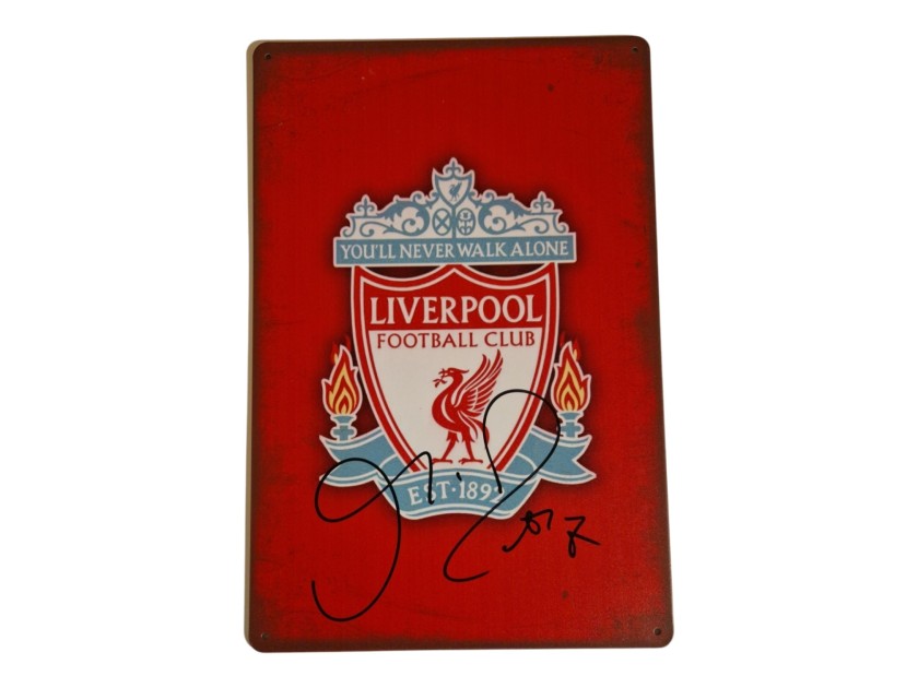 Cartello Stradale Liverpool - Autografato da Alvaro Arbeloa