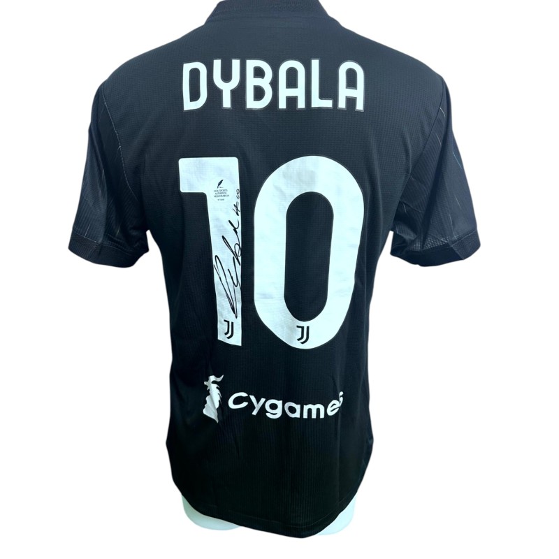 Maillot Roma Dybala Signé Autographe Sans Match Porté Haut