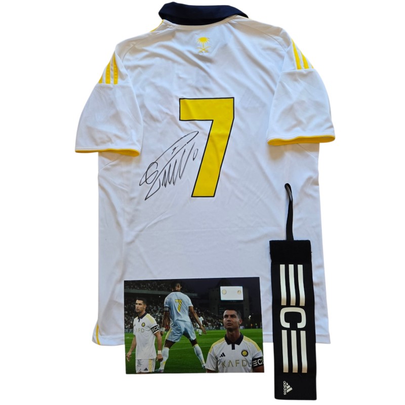 Maglia Gara Autografata Ronaldo Al-Nassr vs Rio Ave, 2025 + Fascia Capitano