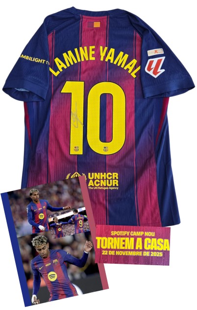 Yamal's Signed Match-Issued Shirt, Barcelona vs Athletic Bilbao 2025 - Special Patch
