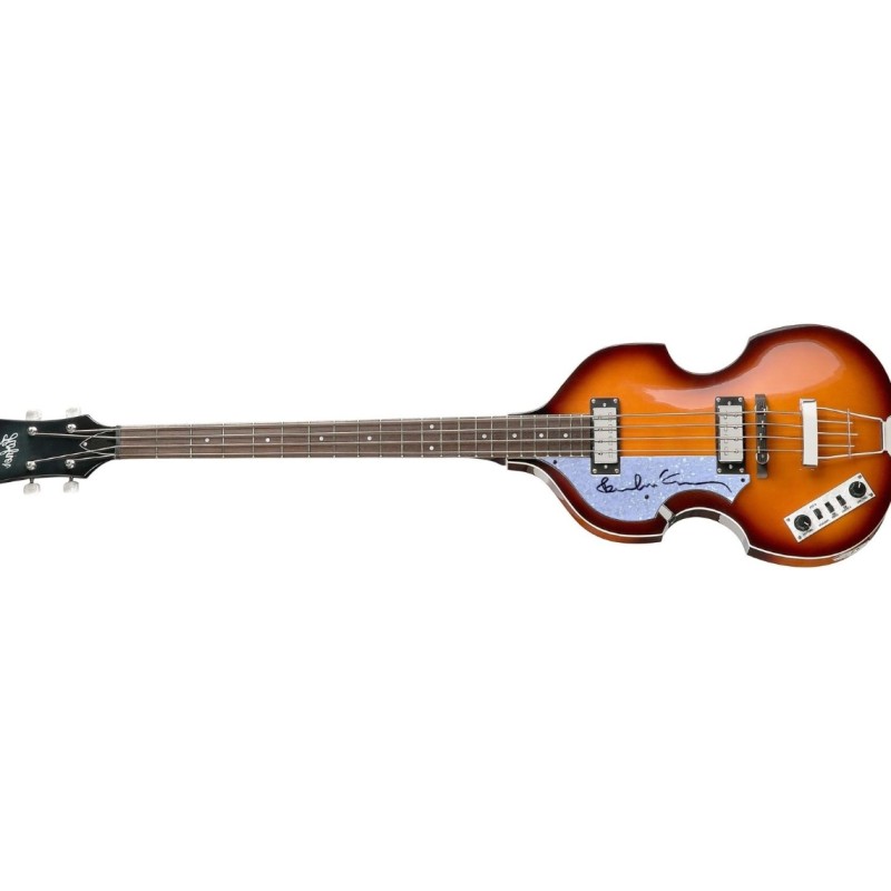 Paul McCartney Signed Left Handed Hofner Bass Violin Guitar
