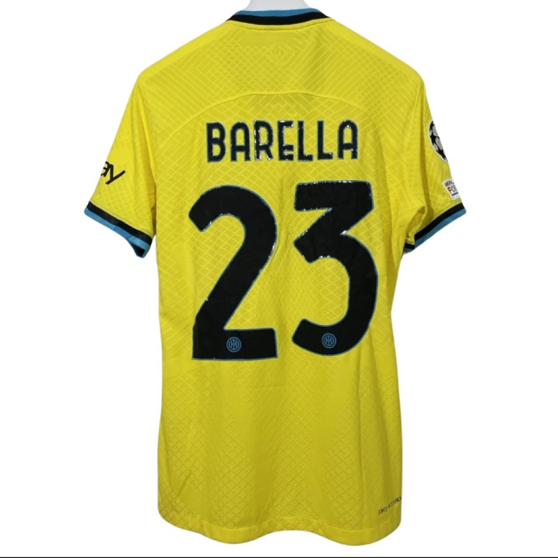 Barella's Inter Milan Match-Issued Shirt, UCL 2022/23