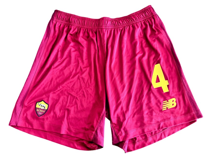 Cristante's Roma Unwashed Shorts, 2022/23