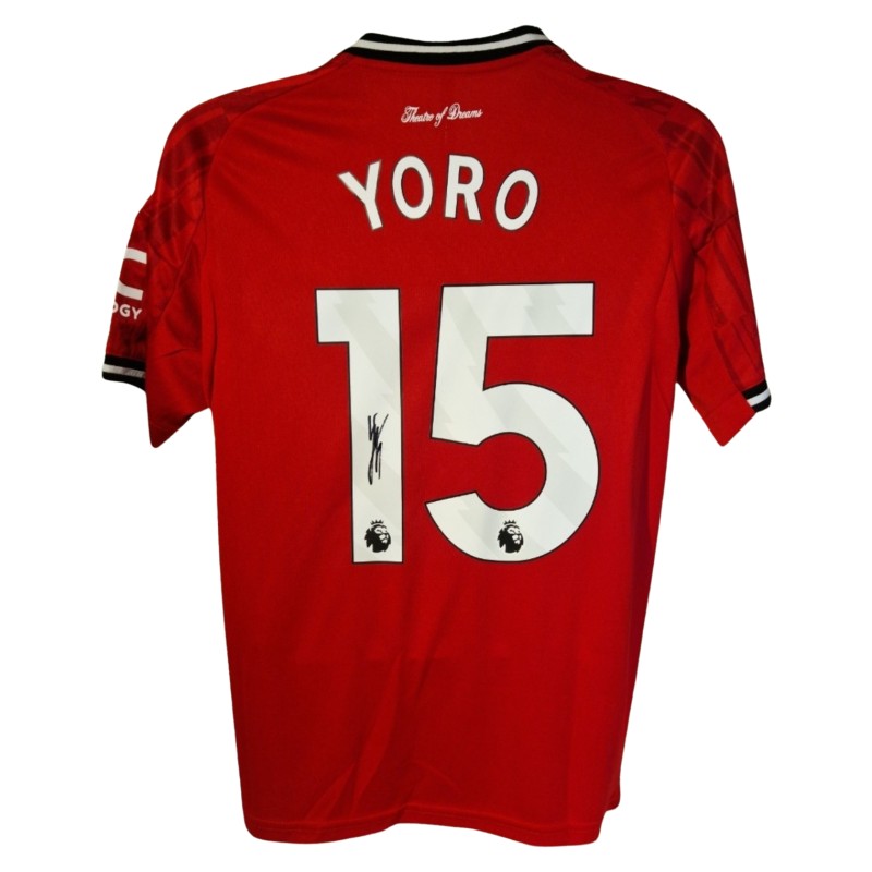Leny Yoro Signed Manchester United 2025-26 Football Shirt