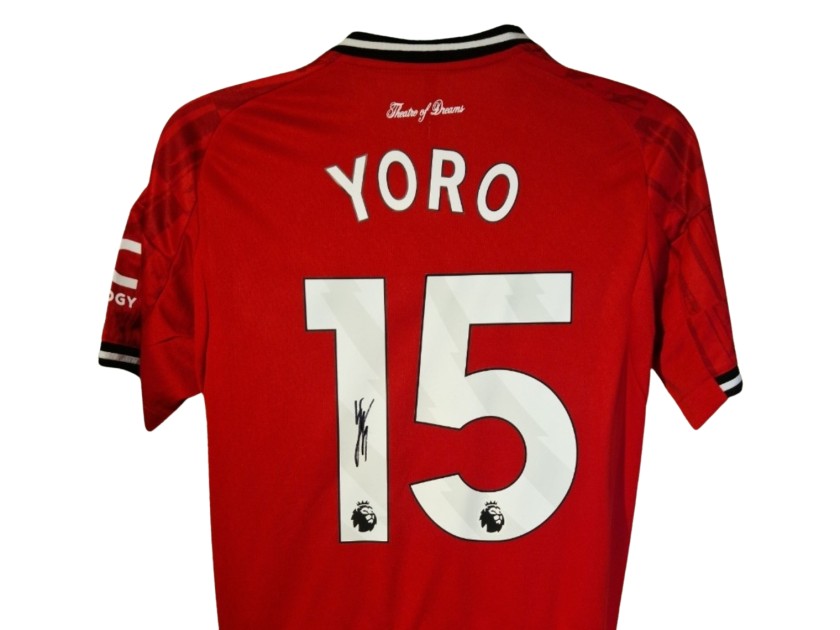 Leny Yoro Signed Manchester United 2025-26 Football Shirt