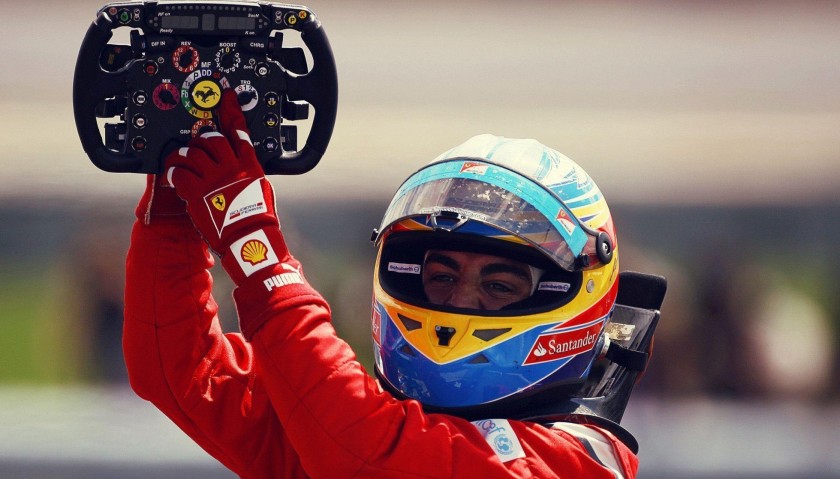 Fernando Alonso and Felipe Massa Signed Steering Wheel