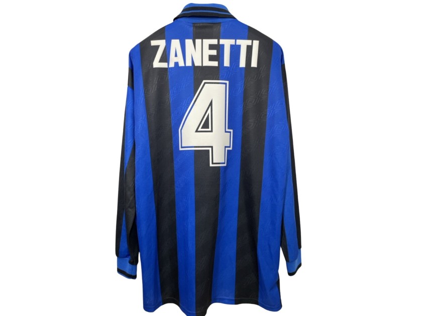 Zanetti's Inter Match-Issued Shirt, 1995/96