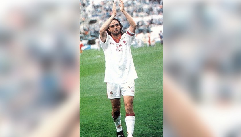 Giannini's Roma Worn and Signed Shirt, 1995/96