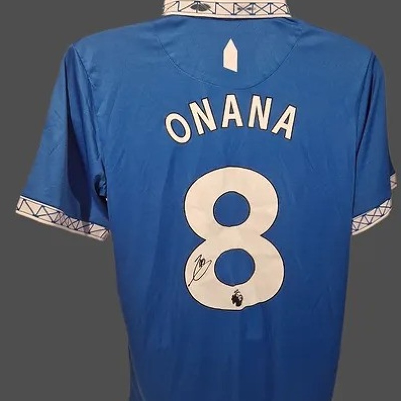 Amadou Onana's Everton 2023/24 Signed and Framed Shirt 