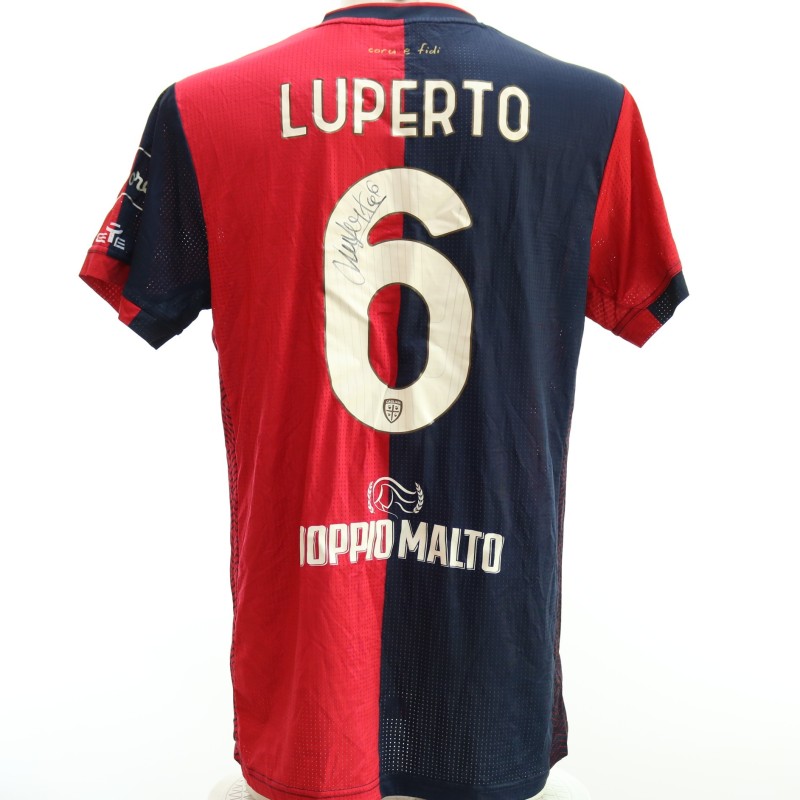 Maglia Luperto Unwashed, Cagliari vs Roma 2024 - Autografata