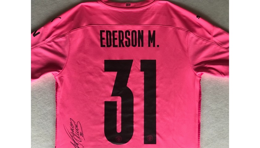 Ederson's Manchester City FA Cup Away Signed Shirt