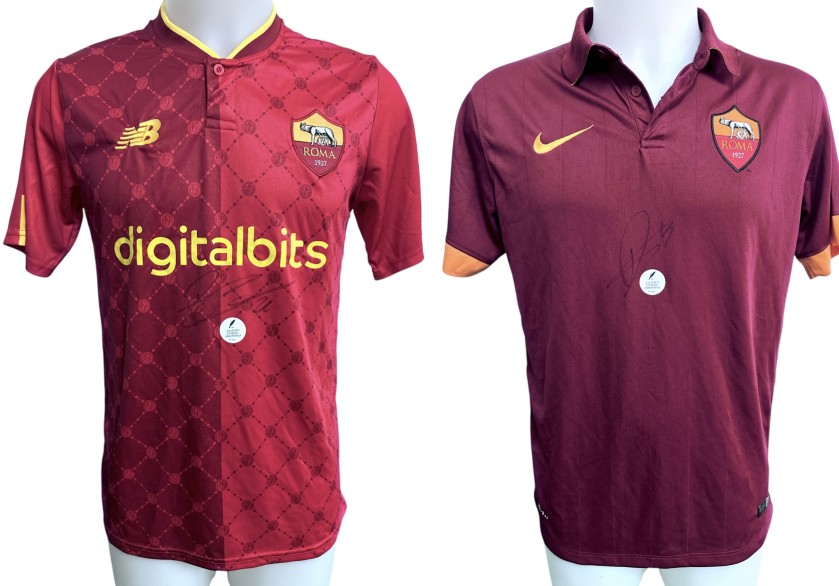 Collection of Two Roma Replica Shirt - Signed by Paulo Dybala and Donyell Malen