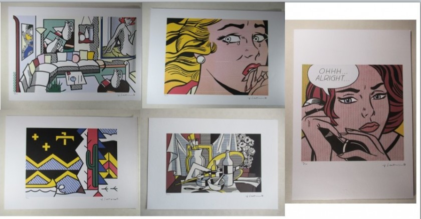 Set of Five Offset Lithographs by Roy Lichtenstein