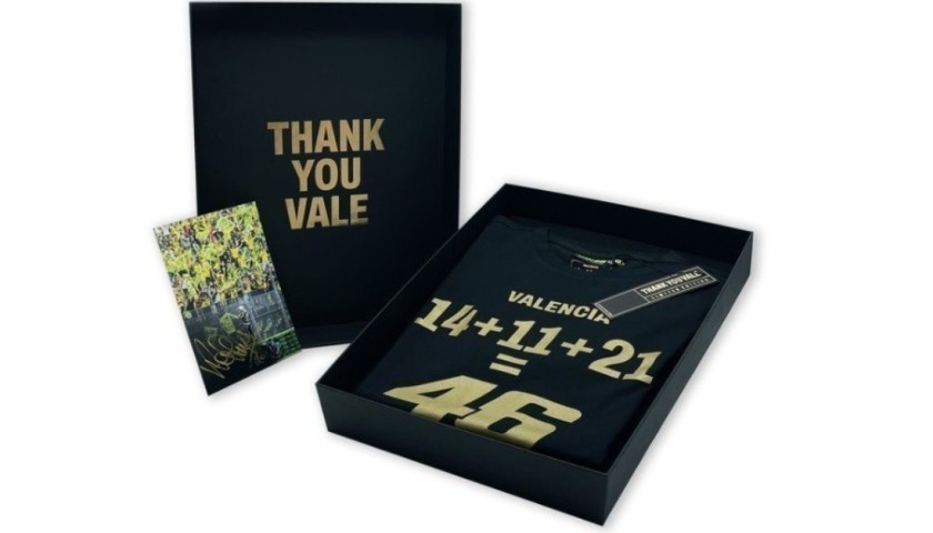 Box "Thank You Vale" Valencia 2021 Shirt - With signed postcard by Valentino Rossi