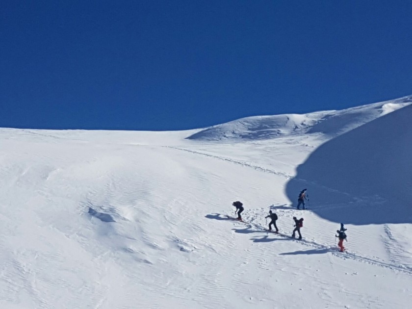 A ski mountaineering day at Monte Breithorn