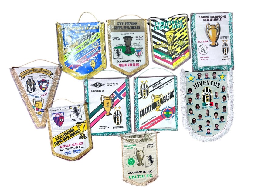 Juventus' Collection of Ten Official Pennants