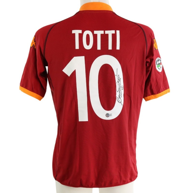 Totti Official AS Roma Signed Shirt, 2002/03