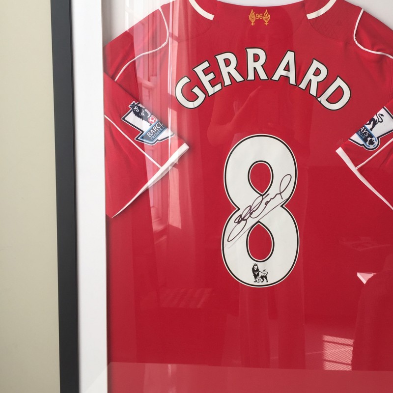 Steven Gerrard's match worn Liverpool FC shirt from his 500th Premier League appearance