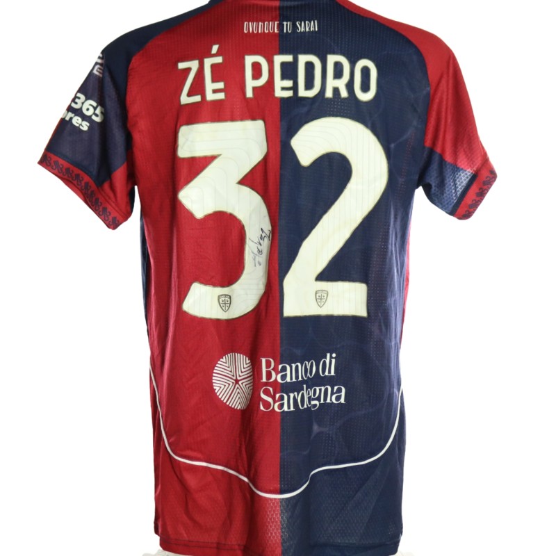 Zé Pedro's Signed Unwashed Shirt, Cagliari vs Napoli 2026