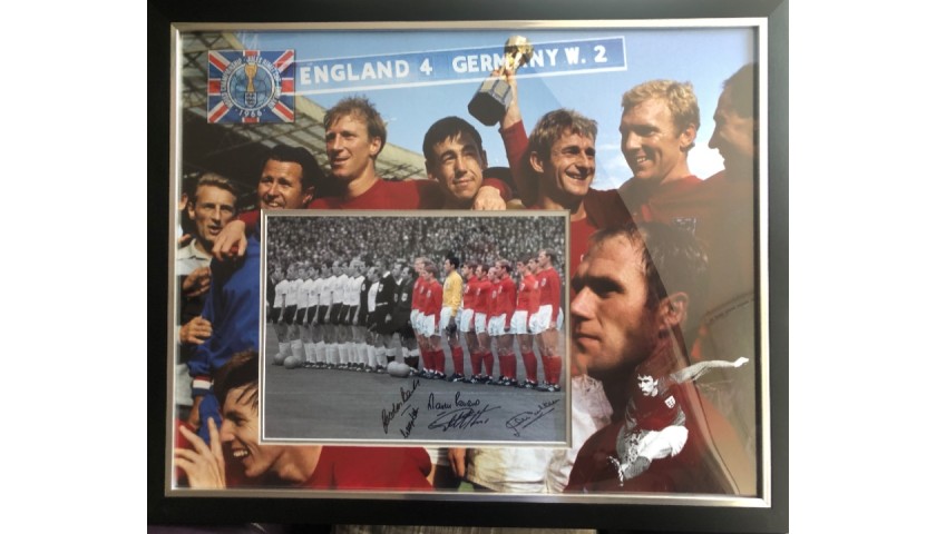 England 1966 FIFA World Cup Signed and Framed Photo Signed By Five 