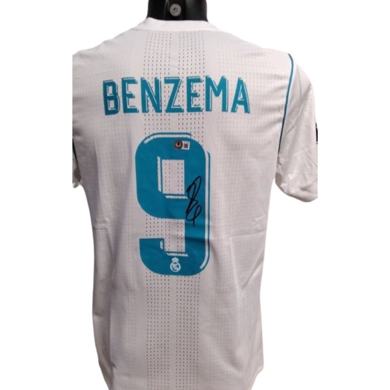 Benzema Replica Real Madrid Signed Shirt, UCL Final Kyiv 2018