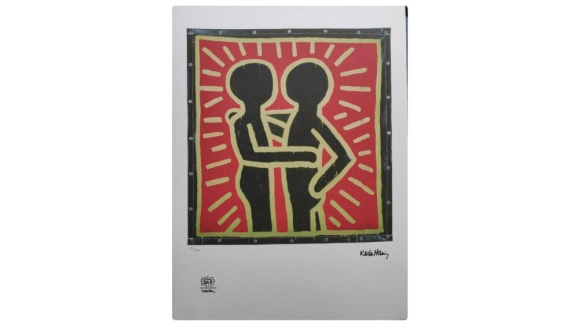 "The political Line" Lithograph Signed by Keith Haring