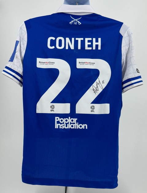 Maglia firmata del Bristol Rovers EFL Sky Bet League One di Conteh indossata durante la partita