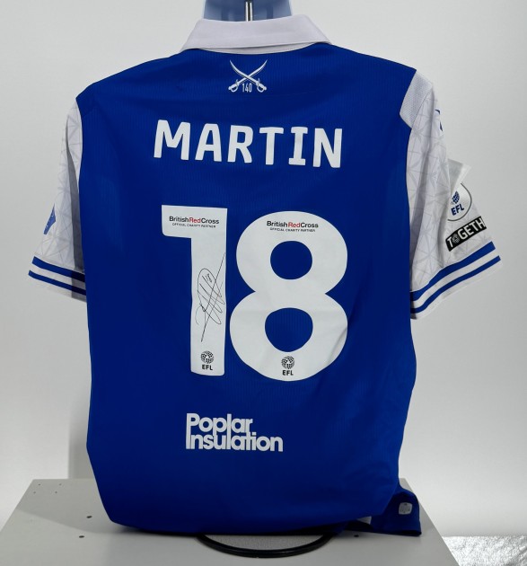 Maglia firmata del Bristol Rovers EFL Sky Bet League One di Chris Martin, contro lo Shrewsbury Town, indossata durante la partita