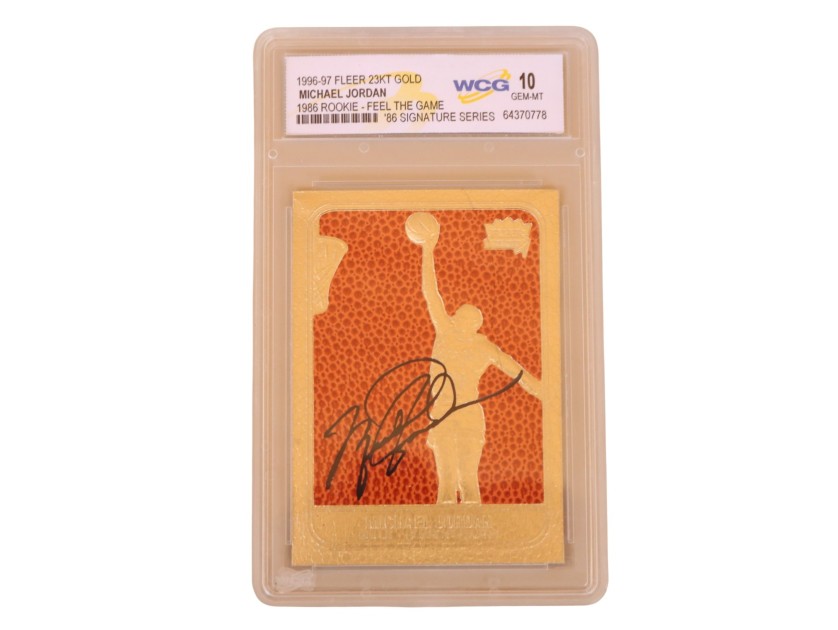 Card in oro Michael Jordan Fleer Rookie "Feel the Game" Signature, 1996/97