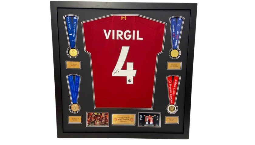Van Dijk's Liverpool FC Signed and Framed Shirt