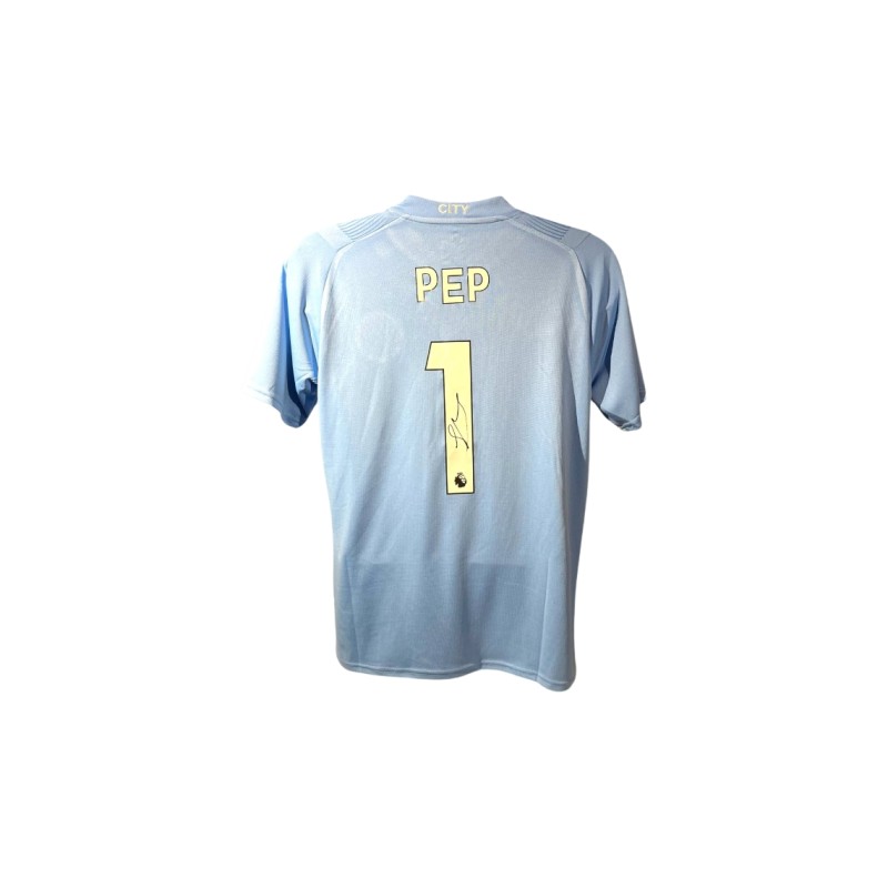 Maglia ufficiale firmata da Pep Guardiola per il Manchester City 2023/24