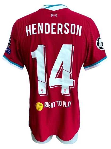 Henderson's Match-Issued Shirt, Atalanta vs Liverpool UCL 2020