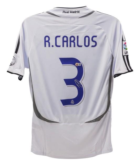 Replica della maglia del Real Madrid firmata da Roberto Carlos