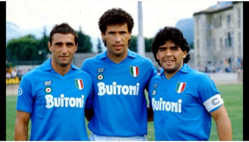 Vintage Maradona Napoli Shirt, 1989/90 - Signed by Giordano