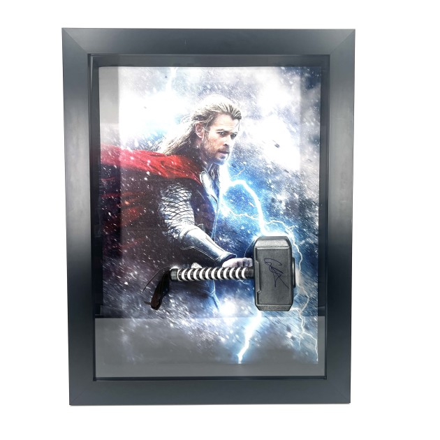 Chris Hemsworth Signed and Framed Replica Thor Hammer
