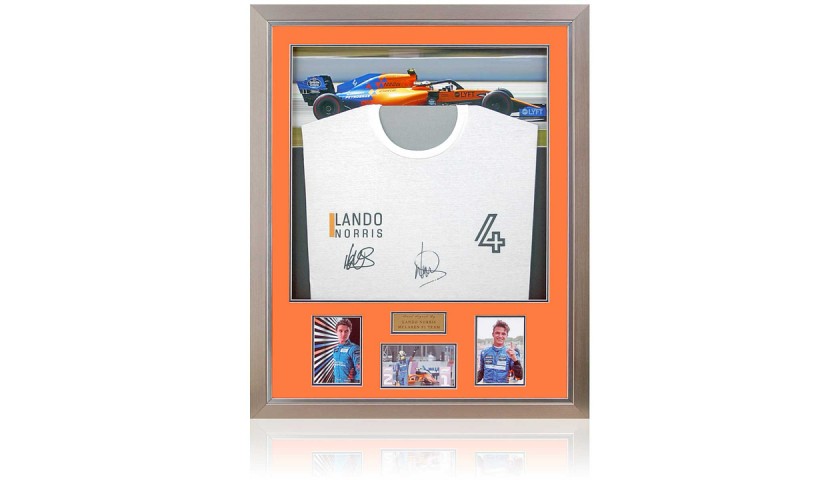 Lando Norris Signed and Framed Shirt with LED Lighting and Remote Control