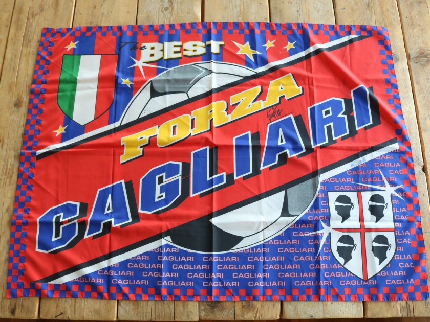 Cagliari's Flag Signed by Gigi Riva