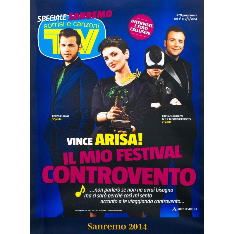 TV Sorrisi e Canzoni 2014 Cover Signed by Arisa at Sanremo 2026