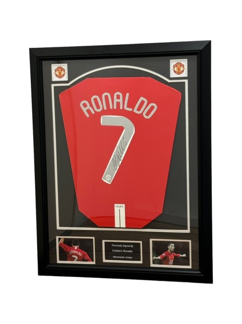 Cristiano Ronaldo's Manchester United Signed And Framed Home Shirt