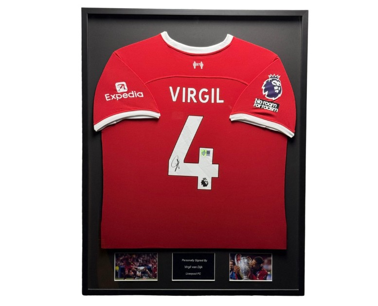 Virgil van Dijk's Liverpool FC 2020/21 Signed And Framed Home Shirt 