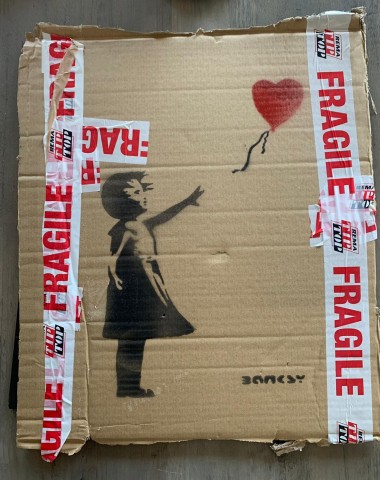 'Girl With Balloon' Cardboard by Banksy - Dismaland Souvenir