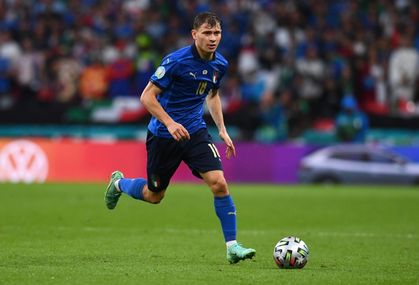 Barella's Match Issued Shirt, Italy-England 2021