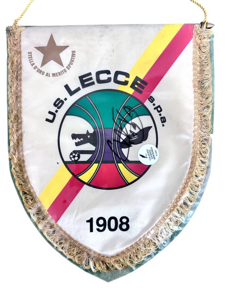 Lecce Official Pennant - Signed by Javier Chevantón