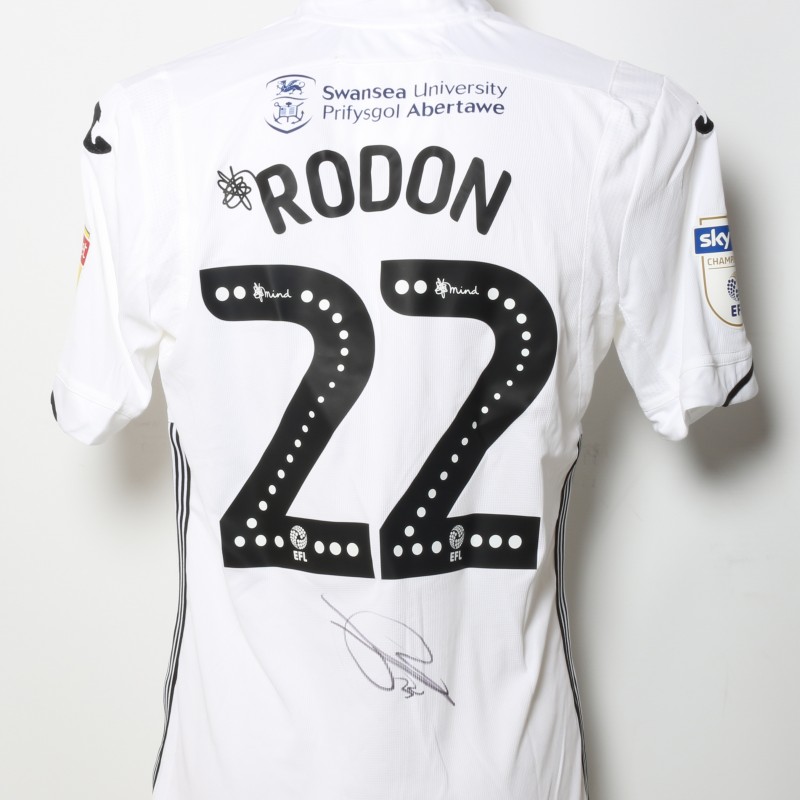 Joe Rondon's Swansea City Worn and Signed Home Poppy Shirt 