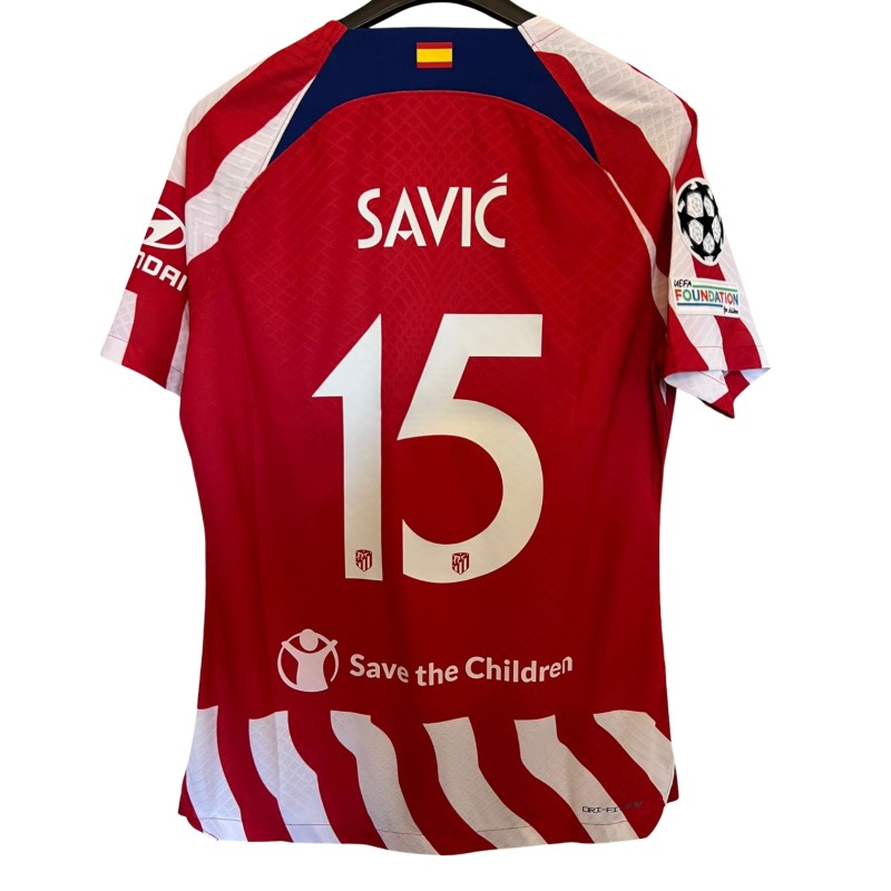 Savic's Atletico Madrid Match Shirt, UCL 2022/23