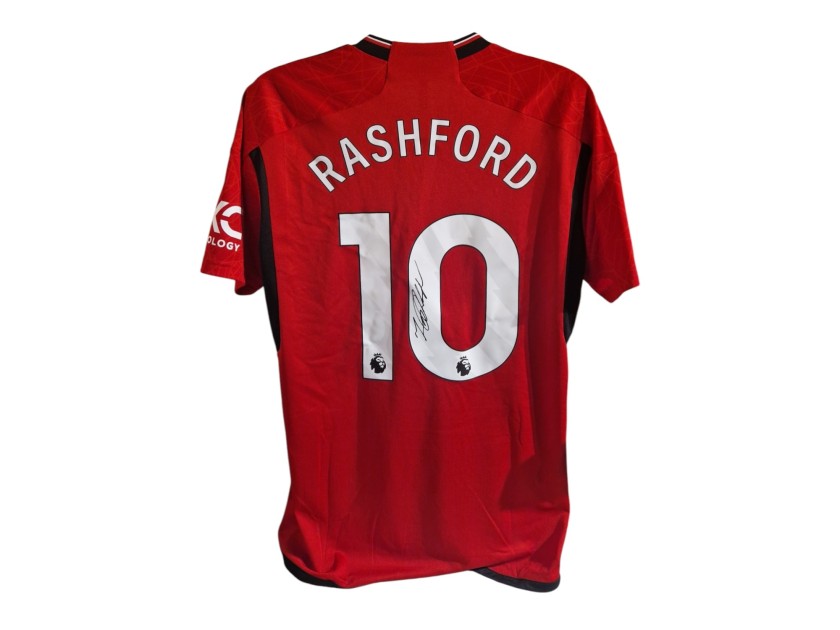 Maglia Marcus Rashford Manchester United, 2023/24 - Autografata E Incorniciata 2